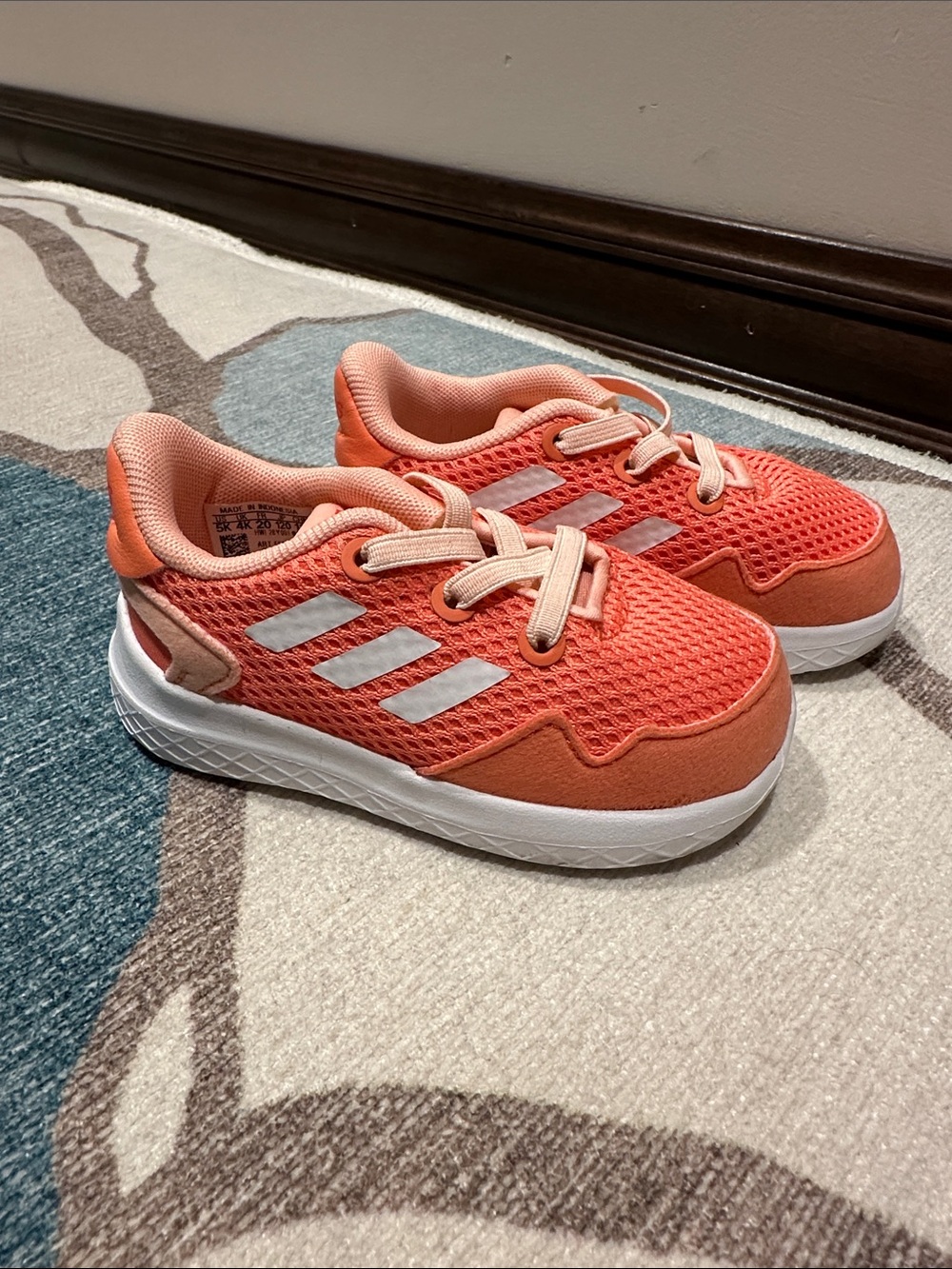 adidas Toddler Girls Coral-Orange Active Mesh Sneakers Shoes Size 5K 🪸